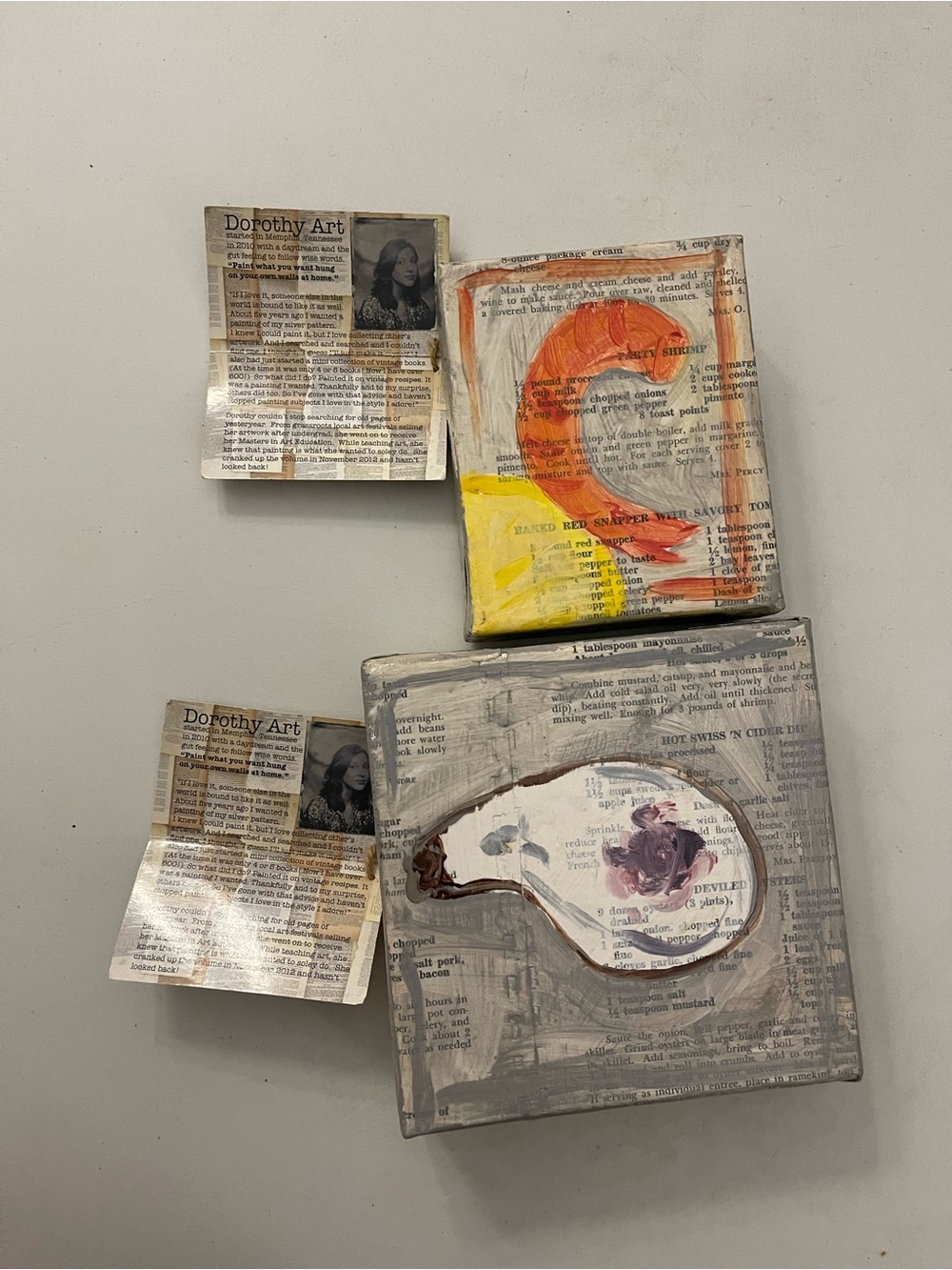 Mixed Media Wall Art with Orange and Yellow Accents
